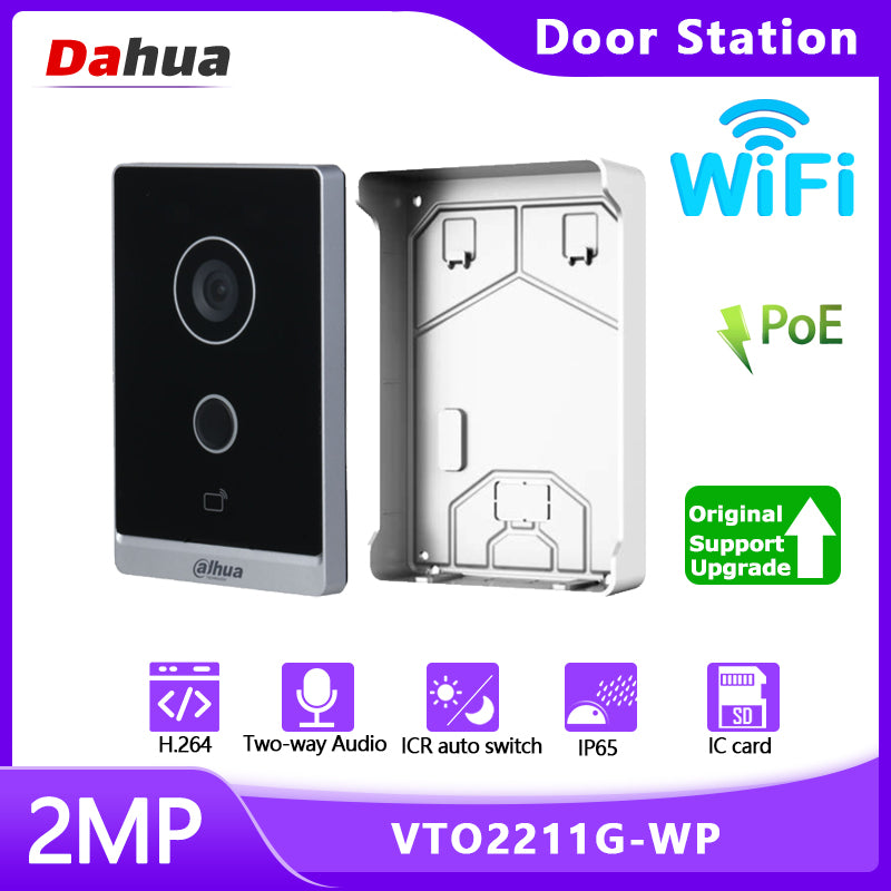 Dahua Video Intercom IP Villa Door Station POE VTO2211G-WP Two-way Audio and Surface-mounted Rain Cover VTM09R IP65 Videoportero