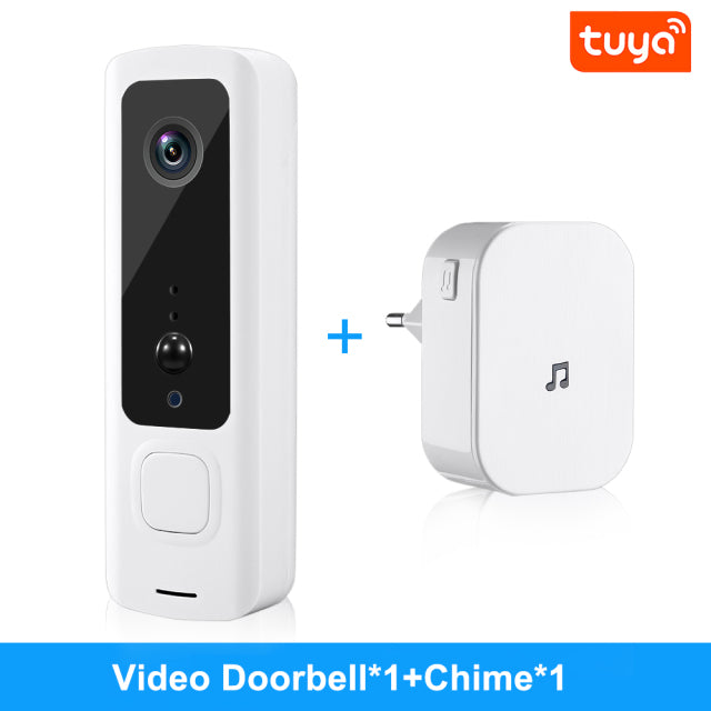 Elecpow Tuya Video Doorbell Smart Home Wireless WIFI Phone Intercom Door Bell 155 Degree View PIR Night Vision Security Camera