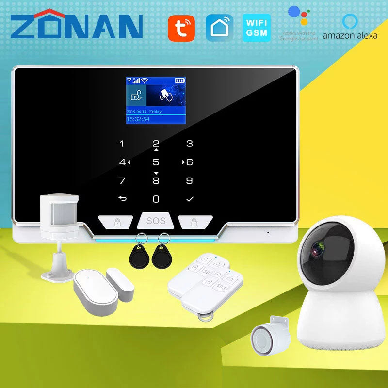 ZONAN G20 Tuya Wireless Gsm Alarm Security System IP Camera New Door Motion Sensor Apps Control Smartlife Wifi Safety Alarm Kit