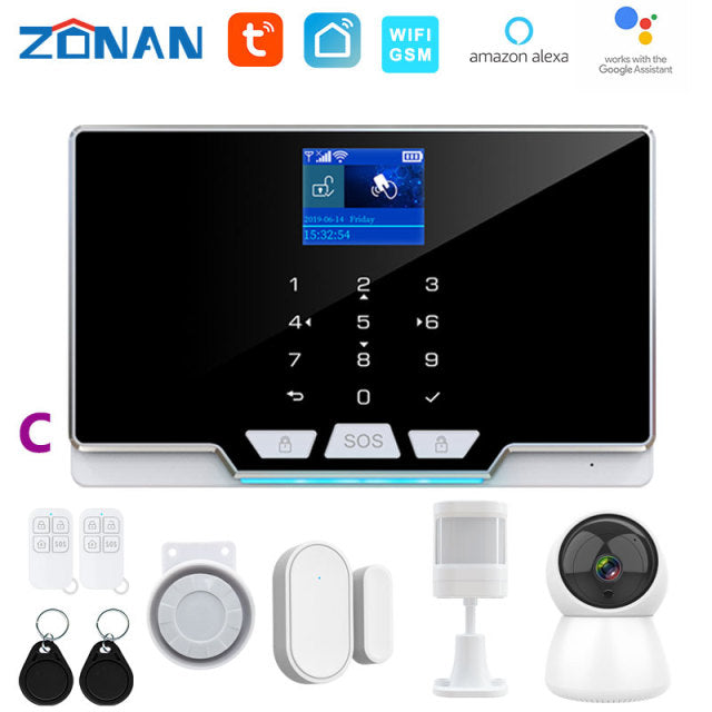 ZONAN G20 Tuya Wireless Gsm Alarm Security System IP Camera New Door Motion Sensor Apps Control Smartlife Wifi Safety Alarm Kit