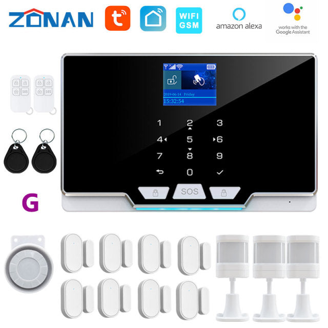 ZONAN G20 Tuya Wireless Gsm Alarm Security System IP Camera New Door Motion Sensor Apps Control Smartlife Wifi Safety Alarm Kit