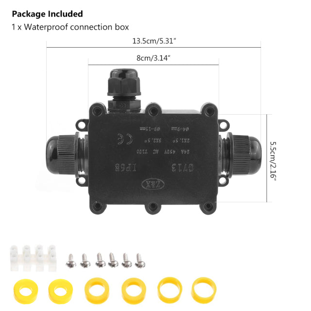 IP68 Waterproof Junction Box Electrical 2/3/4/5/6 Way Enclosure Block Cable Connecting Line Protection for Wiring Accessories