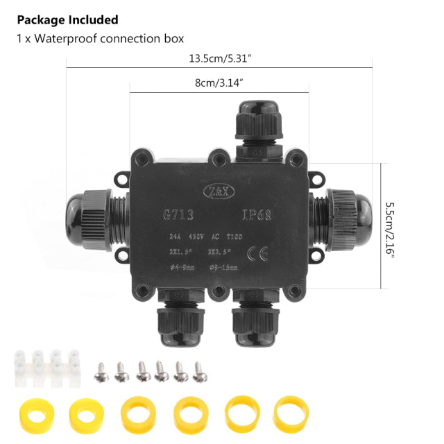 IP68 Waterproof Junction Box Electrical 2/3/4/5/6 Way Enclosure Block Cable Connecting Line Protection for Wiring Accessories