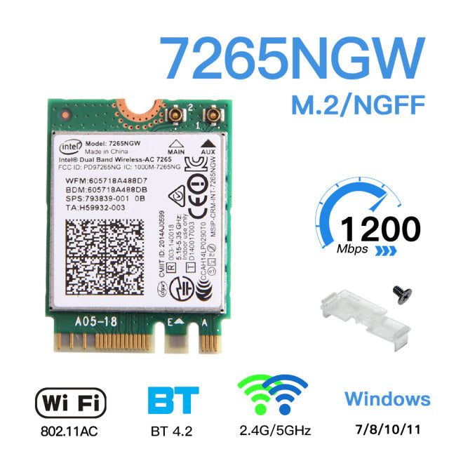 Tri Band WI-FI 6E AX210 M.2 NGFF 53740Mbps Wireless Network WiFi Card Intel AX210NGW 2.4G/5G/6Ghz 802.11ax Bluetooth5.2 Win10/11