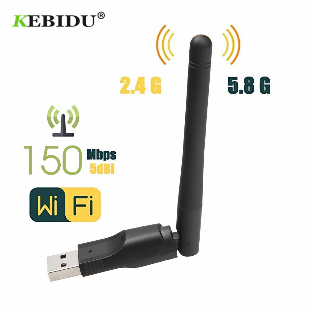 Kebidu 150M USB 2.0 WiFi Wireless Network Card 802.11 b/g/n LAN Adapter with rotatable Antenna chipset