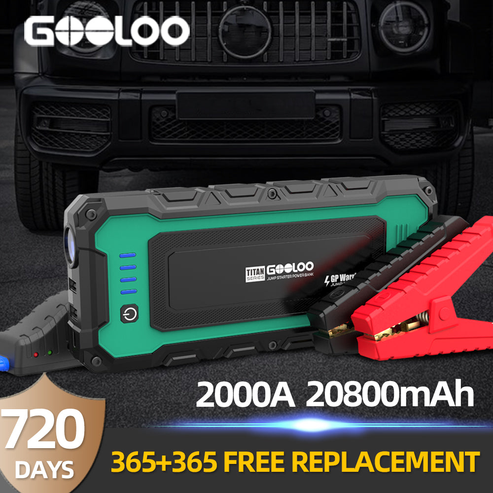 GOOLOO Car Jump Starter 20800mAh Power Bank 2000A 12V Portable Battery Charger Auto Emergency Booster Starting Device Jump Start