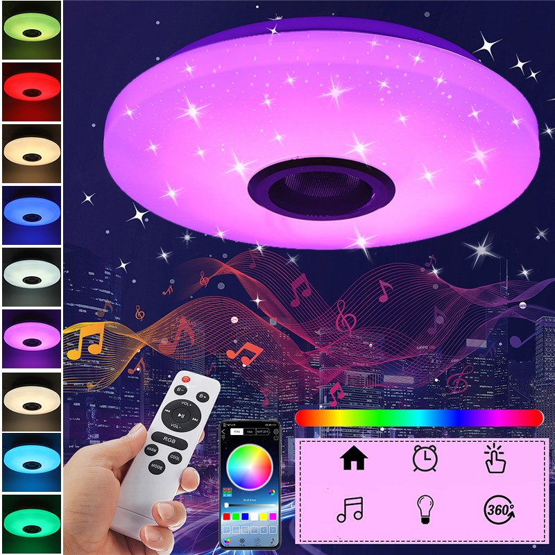 RGB Dimmable Music Ceiling lamp Remote & amp