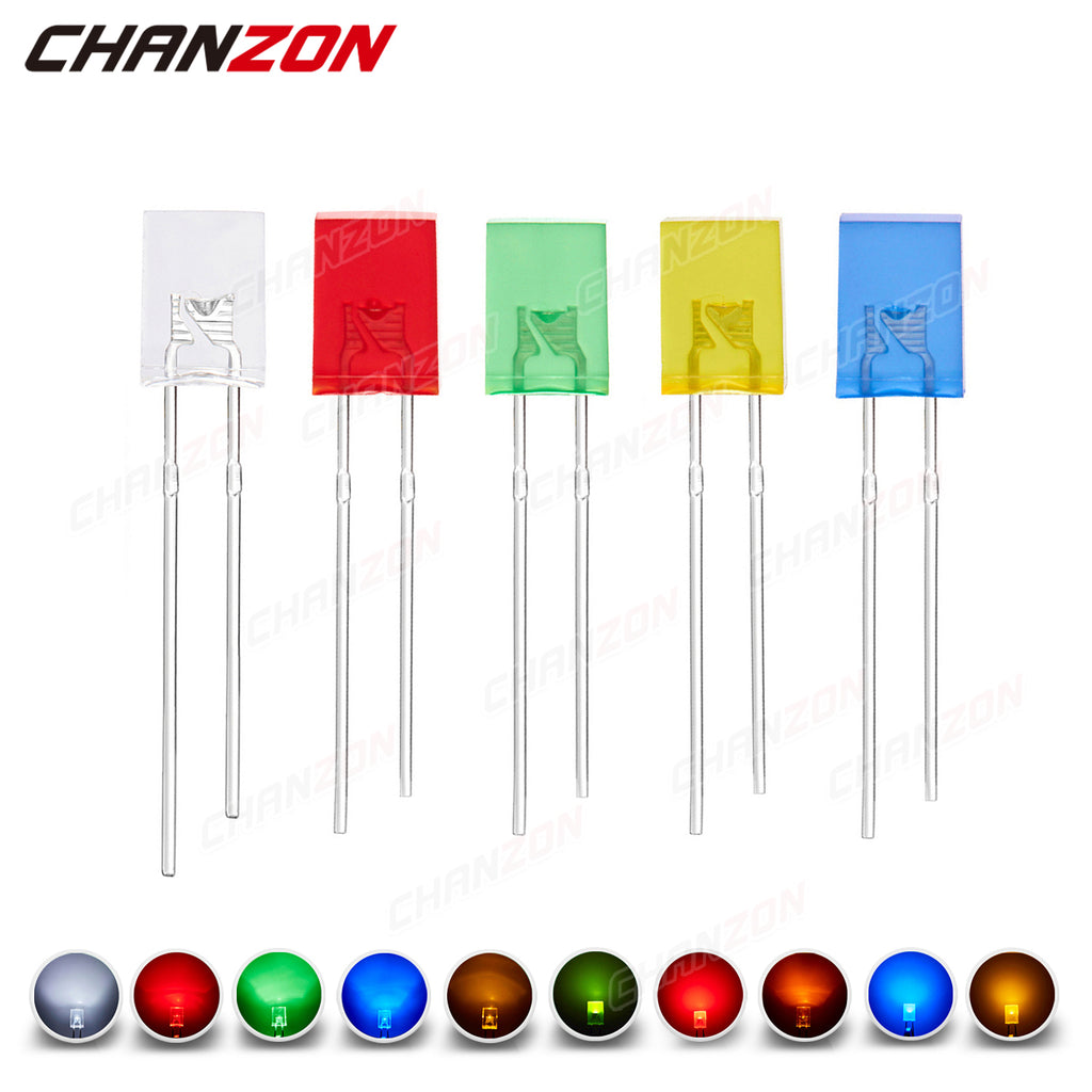 Square LED Diode White Red Green Blue Yellow Orange Lights Emitting Lamp Bulb