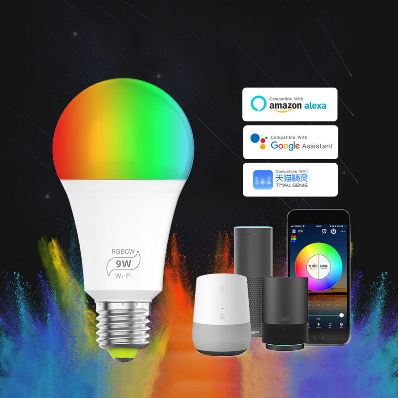 Multicolor Dimmable E27 WiFi Smart Light Bulb LED Lamp