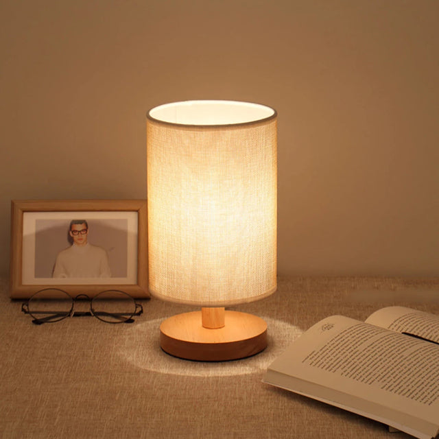 Linen Table Lamp USB Powered Modern Nordic Table Lamp Night Light