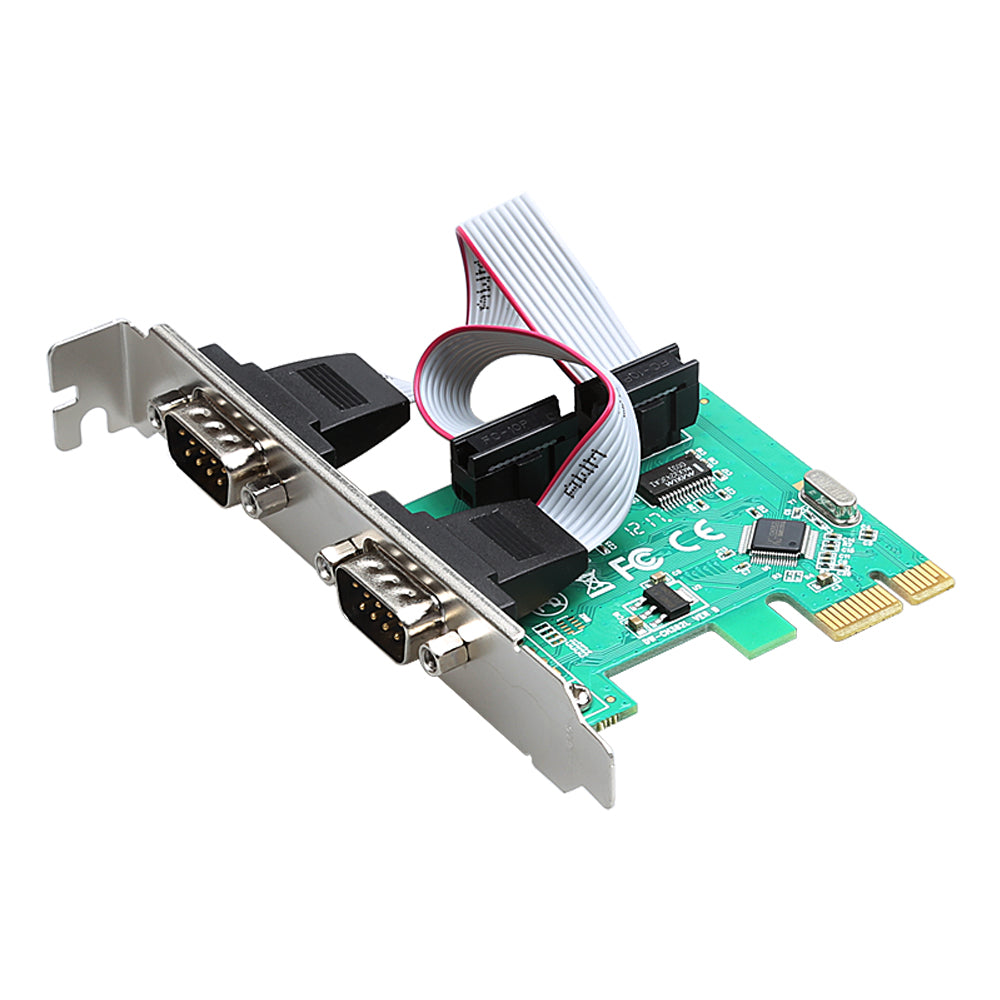 DIEWU 2 Port RS232 RS-232 Serial Port COM to PCI-E PCI Express Card Adapter Converter WCH CH382L