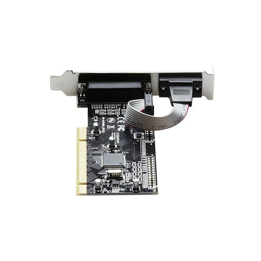 RS232  Serial  COM &amp; DB25 Printer Parallel Port LPT to PCI  riser Card Adapter For Desktop PC