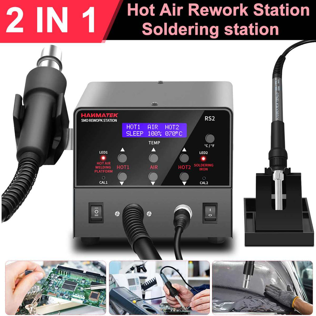 Durable 2 in 1 Hot Air Rework Soldering Station 800W