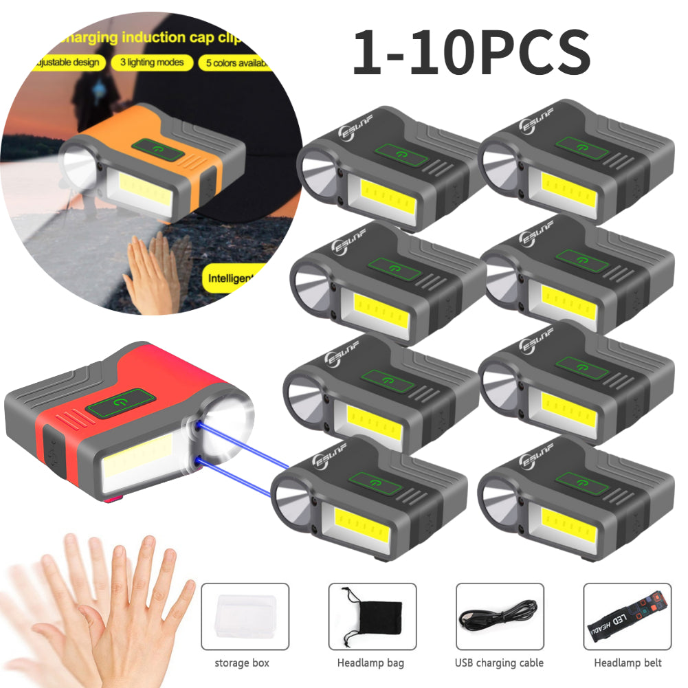 1-10pcs Induction Cap Clip Light USB Charging
