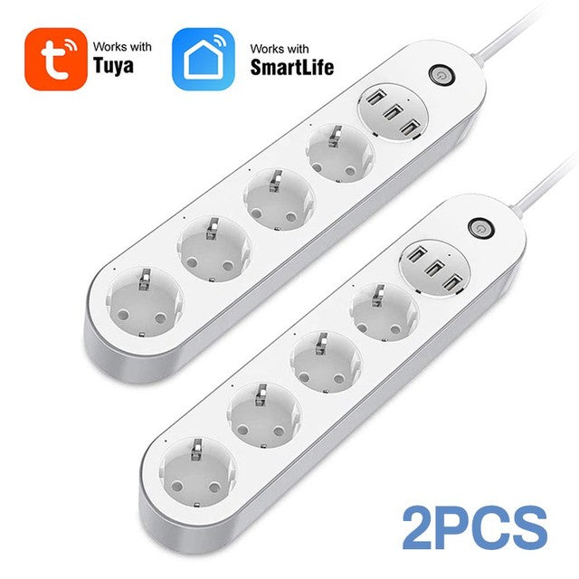 Wifi Smart Power Strip 4 EU Outlets Plug With 3 USB Charging Port