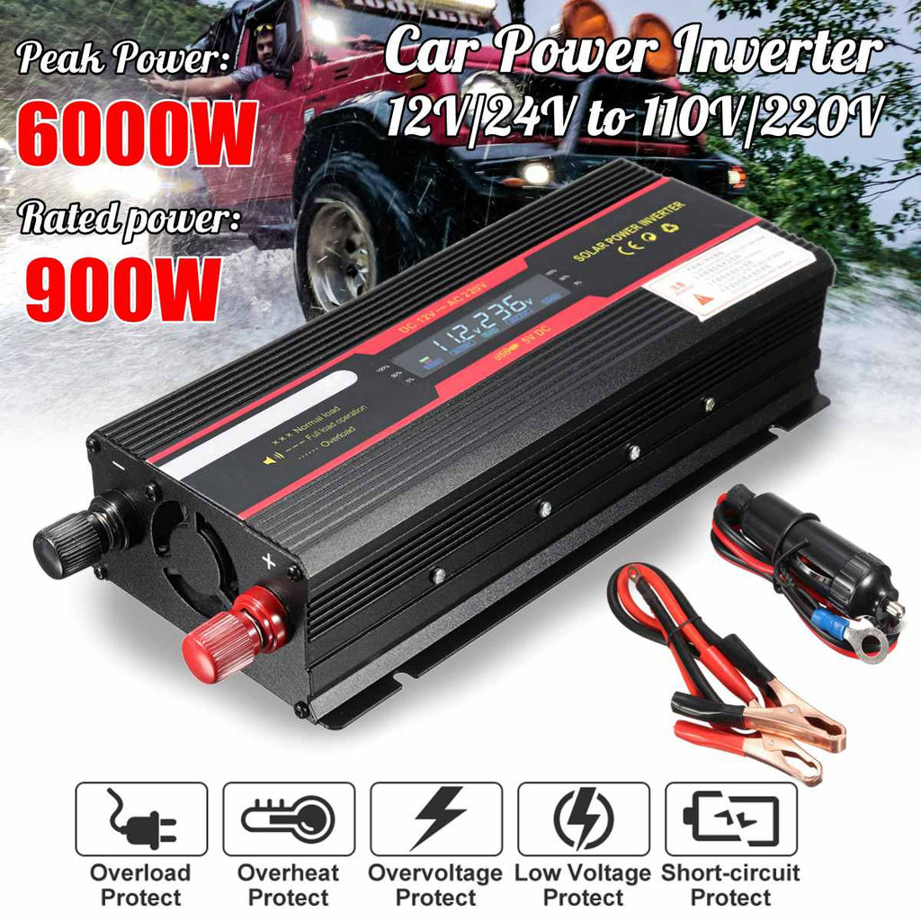 6000W Car Power Inverter DC 12V 24V to AC 220V 110V Converter