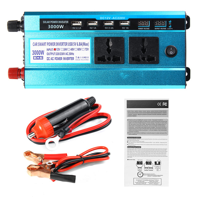 6000W Car Power Inverter DC 12V 24V to AC 220V 110V Converter