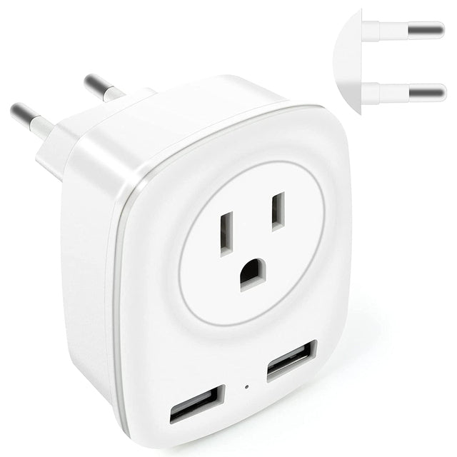 Adapter International Power Charger with 2 USB Ports