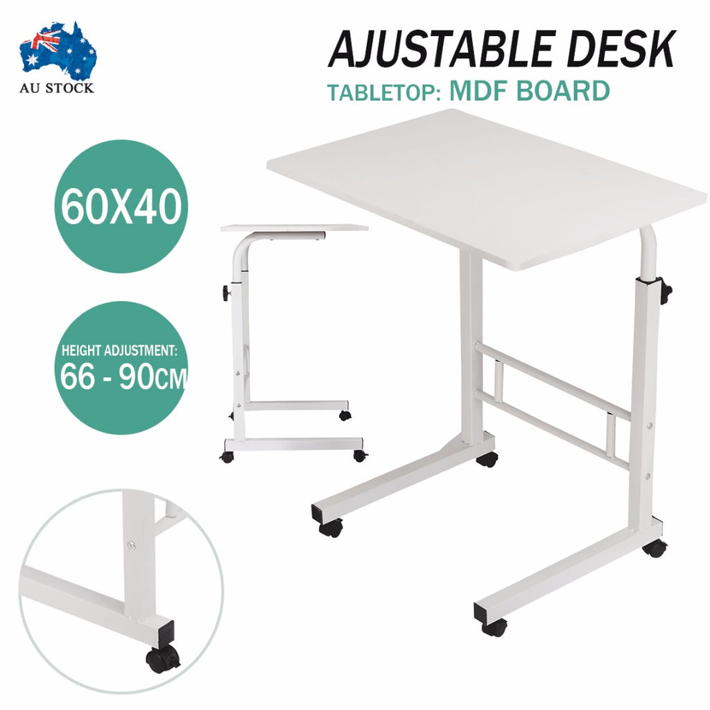 White Adjustable Laptop Desk Movable 360 Degree Rotating