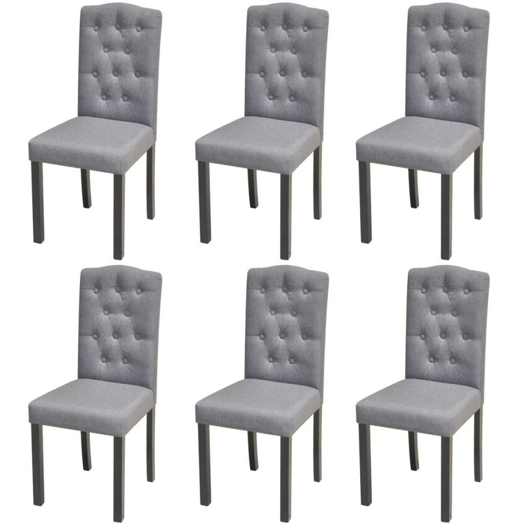 Dining Chairs 6 pcs Fabric Dark Grey