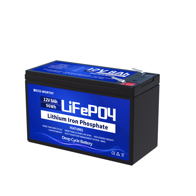 ECO-WORTHY 12V 8Ah-150Ah Lithium Iron Phosphate Battery