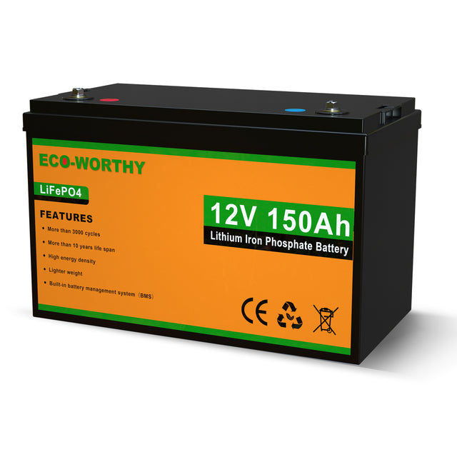 ECO-WORTHY 12V 8Ah-150Ah Lithium Iron Phosphate Battery