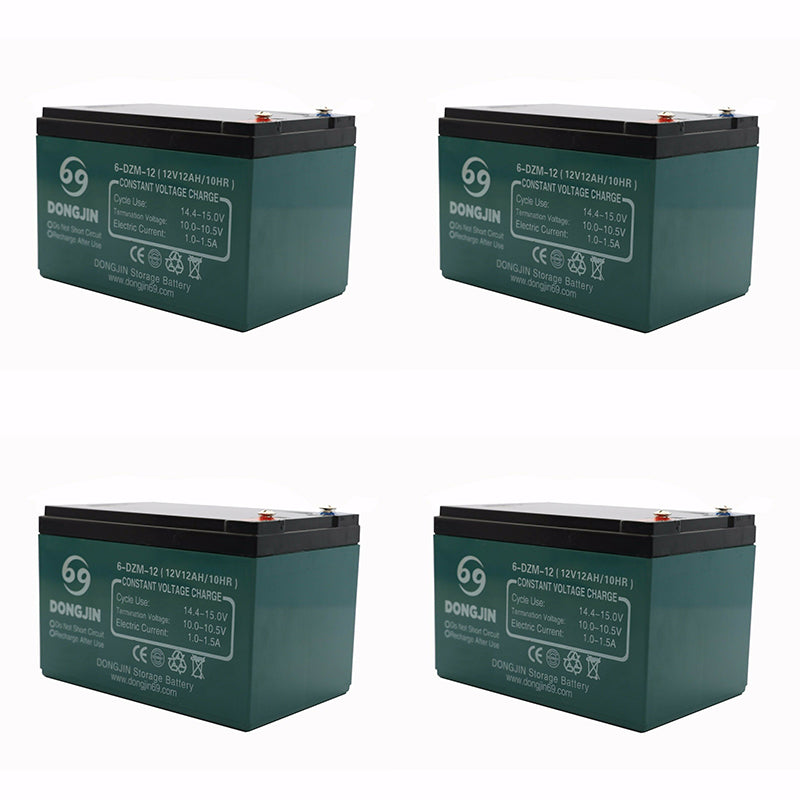 4 Pack of 6-DZM-12 12V 12Ah Sealed Lead Acid Battery