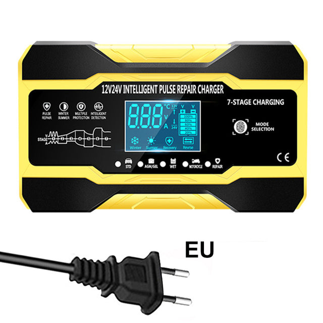 GEL WET Lead Acid Battery Charger LCD Display