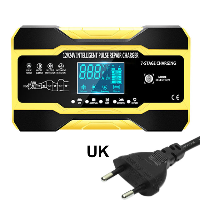 GEL WET Lead Acid Battery Charger LCD Display