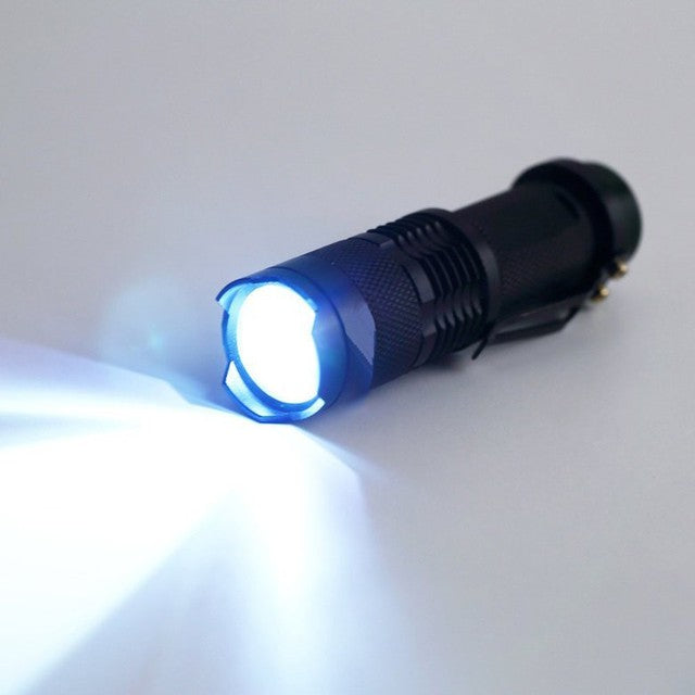 Mini LED UV Flashlight Ultraviolet Torch With Zoom Function