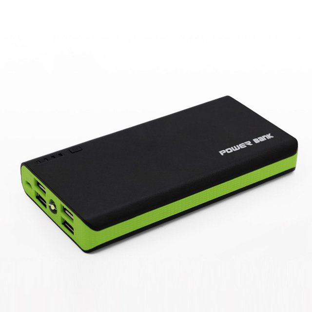 Power Bank Shell with LED Flashlight 4 USB Ports 5V 2A Power Bank