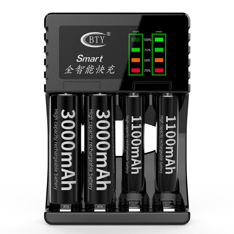 4 Slot Smart Battery Charger For AAA/AA Rechargeable Battery