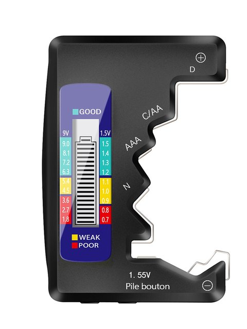 Digital Battery Tester LCD Display 9V 1.5V