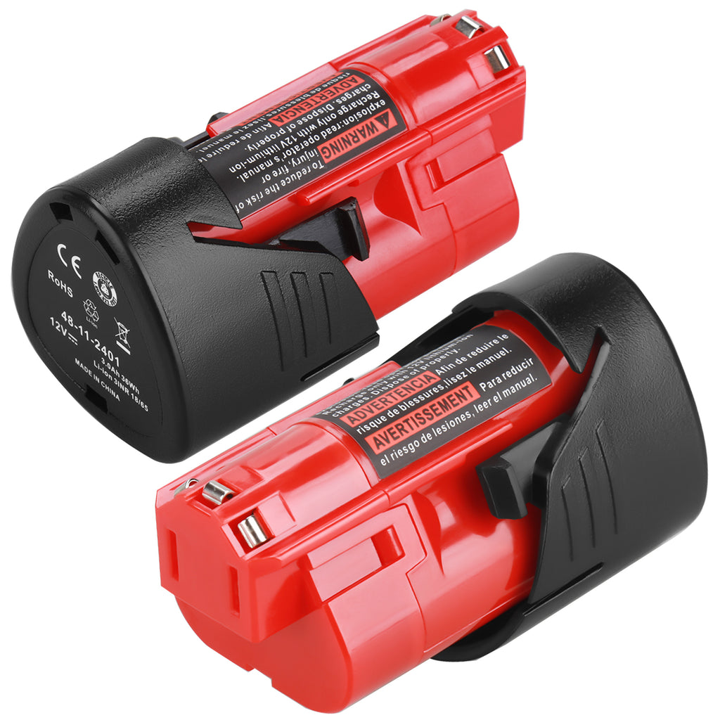 12V 3.0Ah Rechargeable 3000mAh Battery for Milwaukee M12 XC