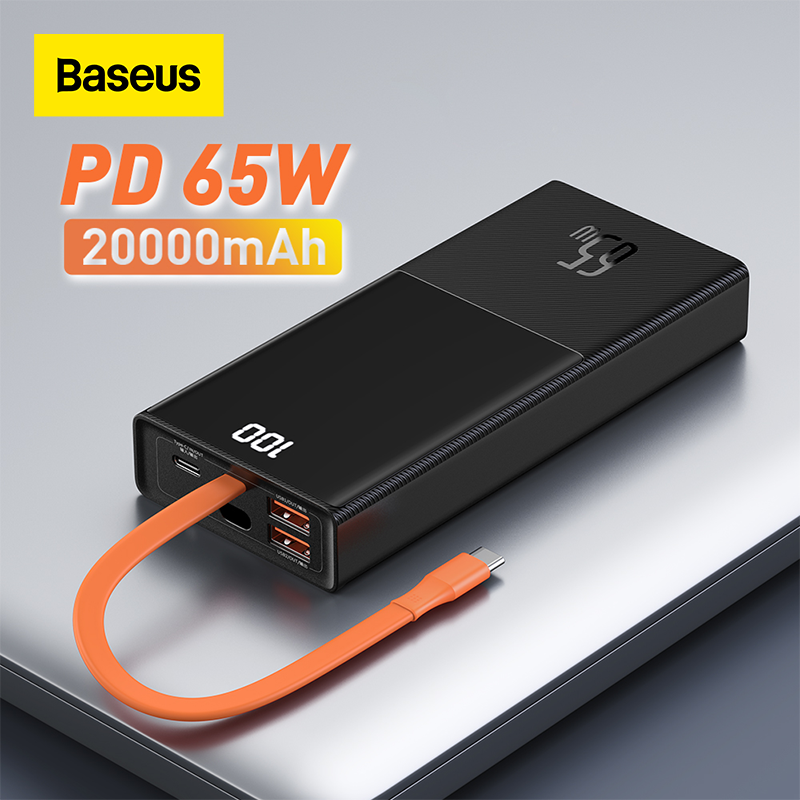 Baseus 65W Power Bank 20000mAh with Type C Two-Way Cable