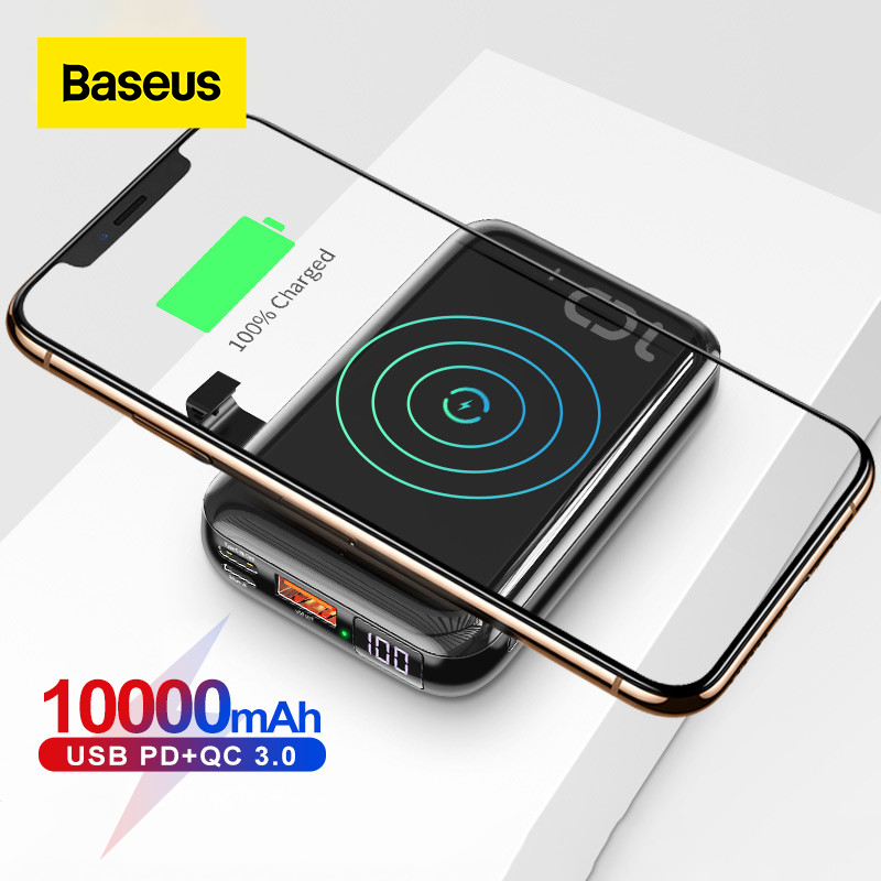 10000mAh Qi Wireless Charger Power Bank