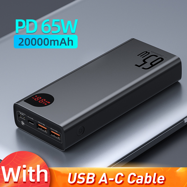 Baseus 65W Power Bank 30000mAh/20000mAh PD Quick Charge