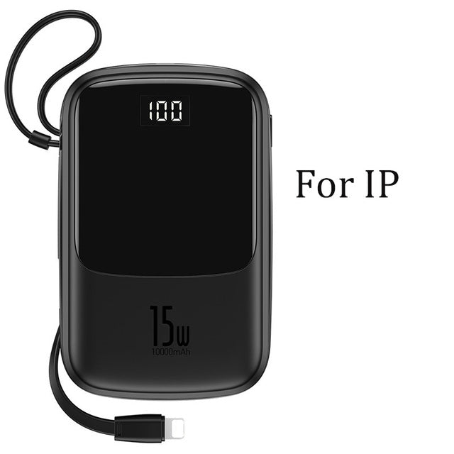 Baseus Power Bank 10000mAh Built-in Type C Cable 3A 15W Powerbank