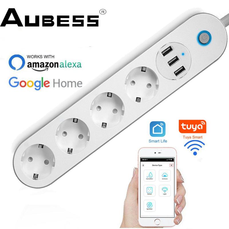 Surge Protector 4 EU Sockets 3 USB Port